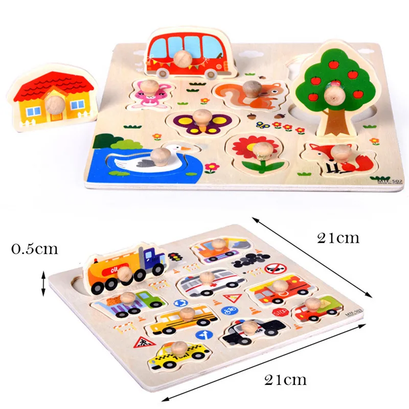 

9 Piece Wooden Transportation Puzzle Jigsaw Early Learning Baby Kids Toys wooden toys speelgoed #4j05