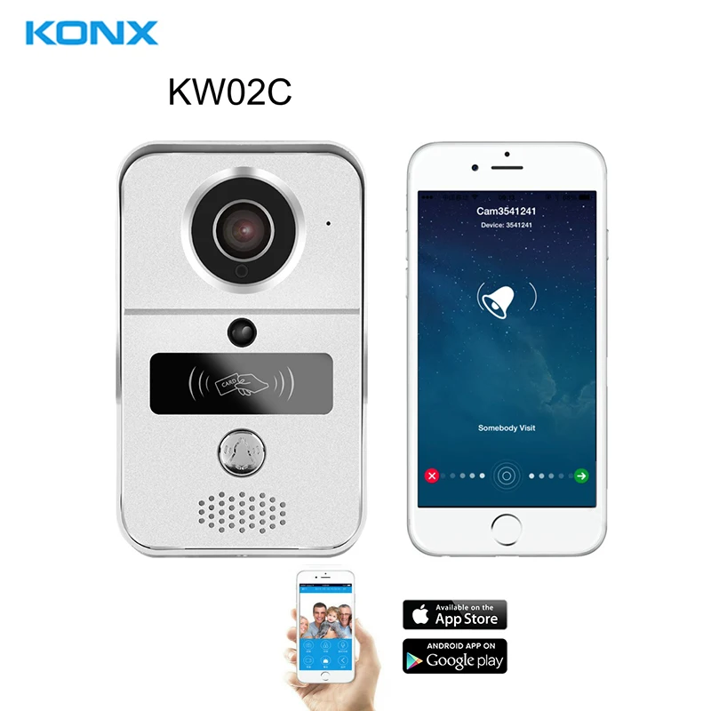 KONX умный дом 720 WiFi IP видео домофон дверной звонок беспроводной разблокировка