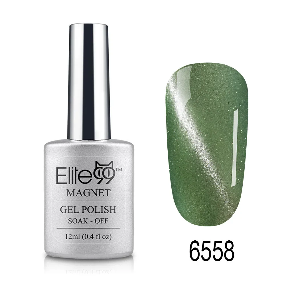 6558 Elite99 12ml Cat Eye Gel Nail Polish Soak Off Magnetic UV Gel Varnish Nail Art Manicure Gel Semi Permanent 3D Effect Gel Lacquer - Цвет: 6558