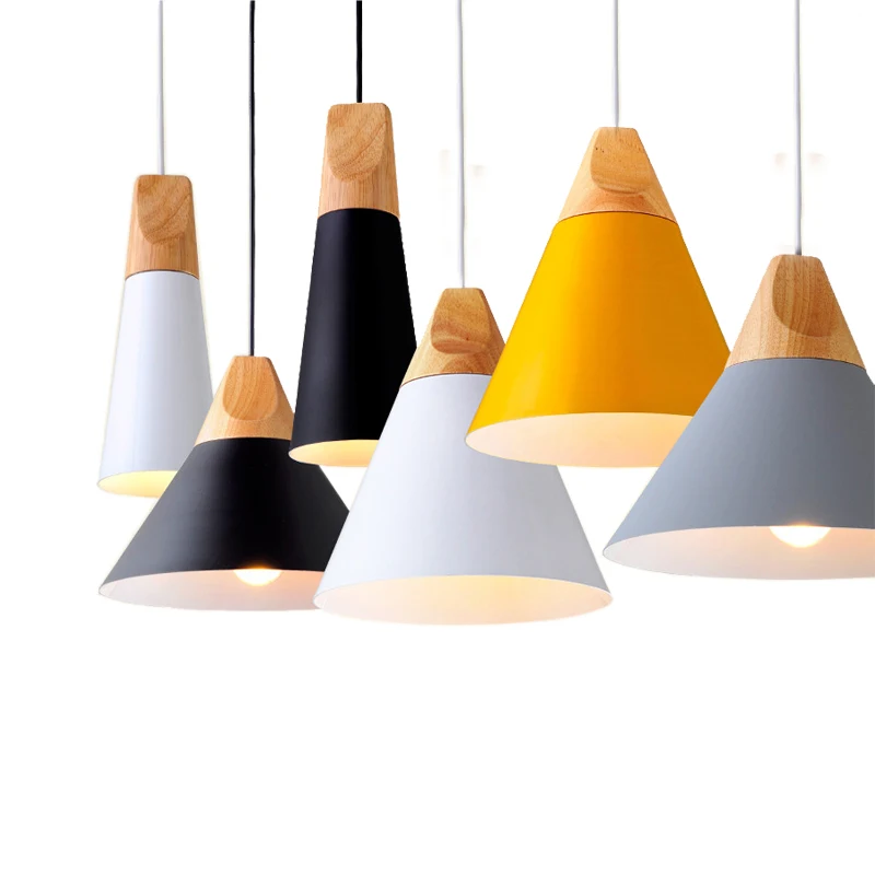 Подвесные светильники + деревянные подвесные современные скандинавские Лампы