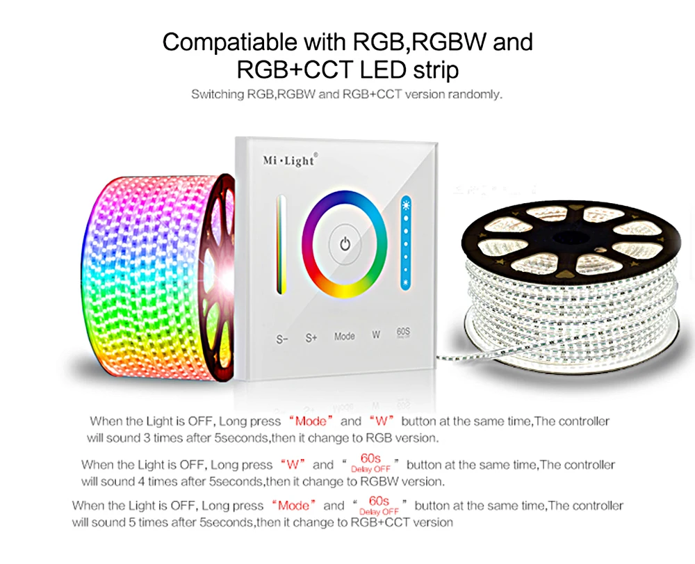BSOD умная Светодиодная панель контроллер RGB RGBW CCT диммер Milight P3 контроллер Регулируемый сенсорный DC12V24V настенный переключатель для светодиодной ленты