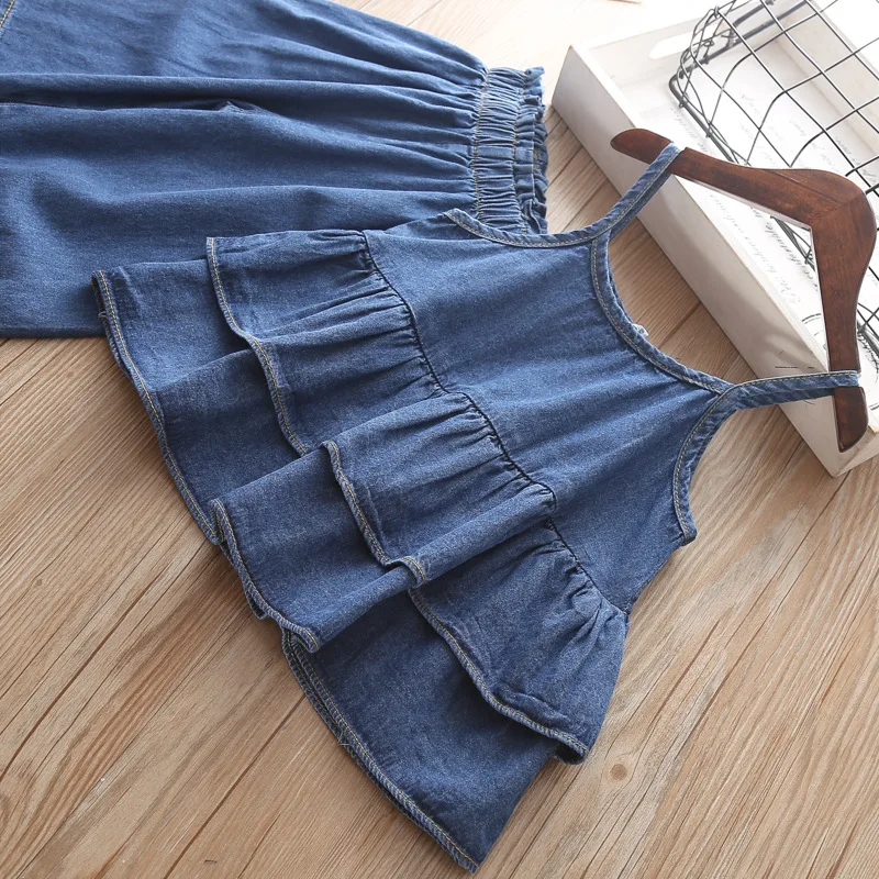 Spring Clothes Set Fashion Girls' Pants Suit Jeans Denim for Children Trousers Two-piece Kids Summer Outfits |