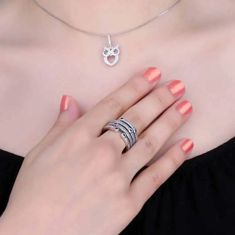 Jewelrypalace 925 стерлингов Серебряные кольца Cubic Zirconia Wedding Band Обручение Ring коктейльные