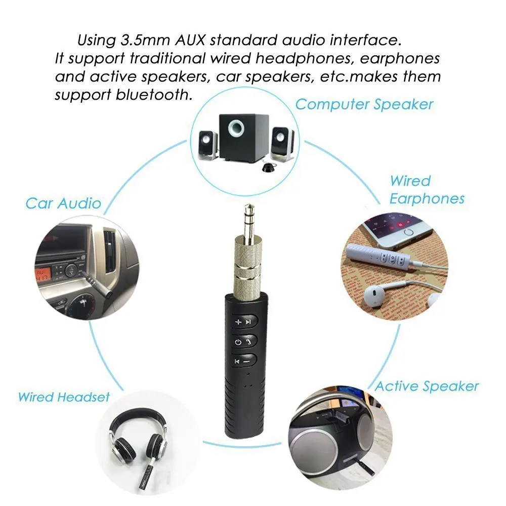 Универсальный 3 5 мм разъем Bluetooth автомобильный комплект Бесконтактный для музыки