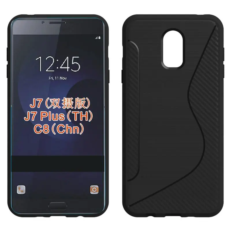 100 шт./лот Бесплатная доставка S линии ТПУ мягкий чехол для Samsung Galaxy J7 плюс j7310|case for