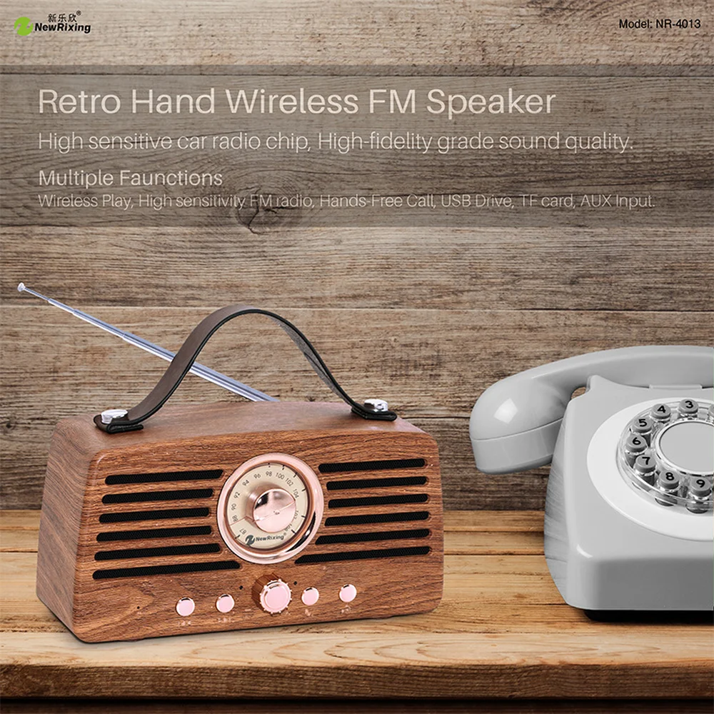Ретро Винтаж радио супер бас FM Радио мультимедийный динамик классический