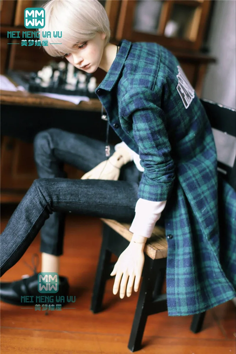 BJD doll clothes for 65--80cm uncle Fashion casual plaid shirt T-shirt jeans Wool cardigan Girl's gift | Игрушки и хобби