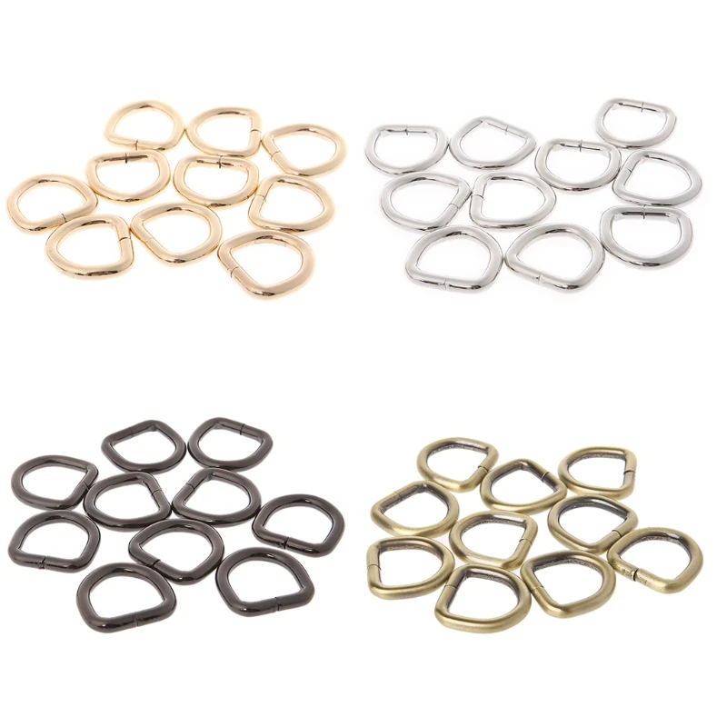 

THINKTHENDO 10pcs 2cm Metal Strap Belt Web D Ring Bags Buckle Clasp Handbag Leather Bag Purse Bag Accessories