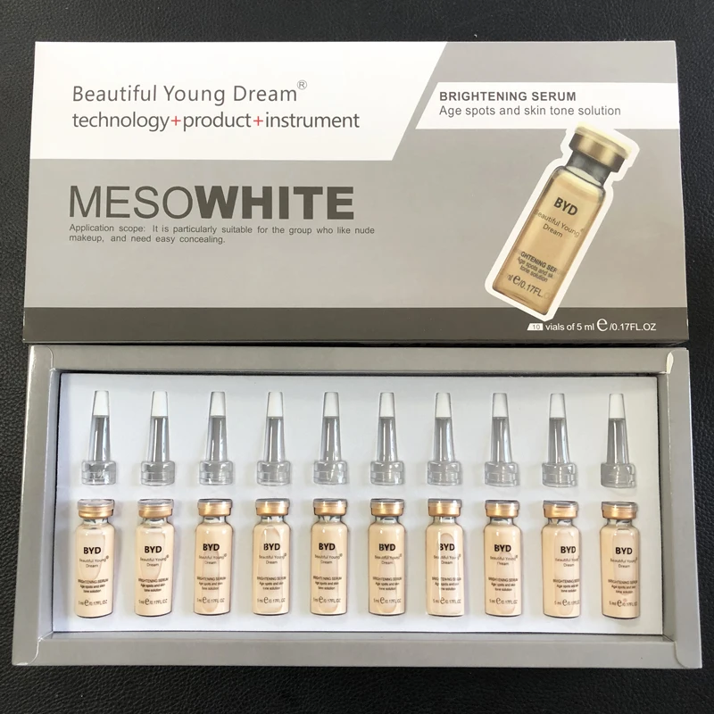 10 bottles 5ml BB Glow Cream Meso White Brightening Serum Natural Nude Make Up Foundation Microneedle treatment system Facial be | Красота и