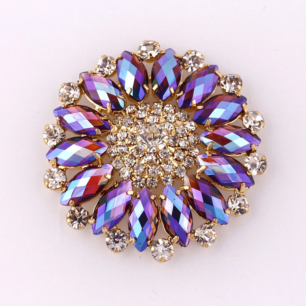 55 мм Цветок круглой формы Кристальные Стразы для аппликации стеклянные стразы с