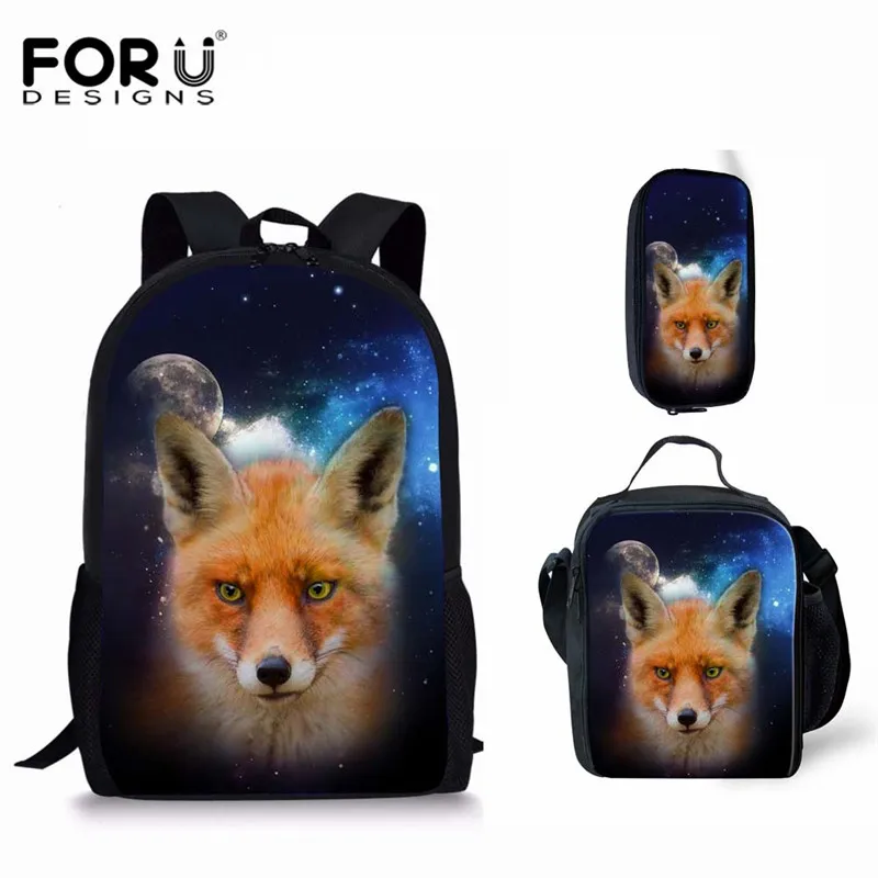 CC3704CGK FORUDESIGNS/ранец, школьный рюкзак с изображением животных, галактики, лисы, школьные сумки для подростков, мальчиков, детский рюкзак, винтажные Детские рюкзаки - Цвет: CC3704CGK