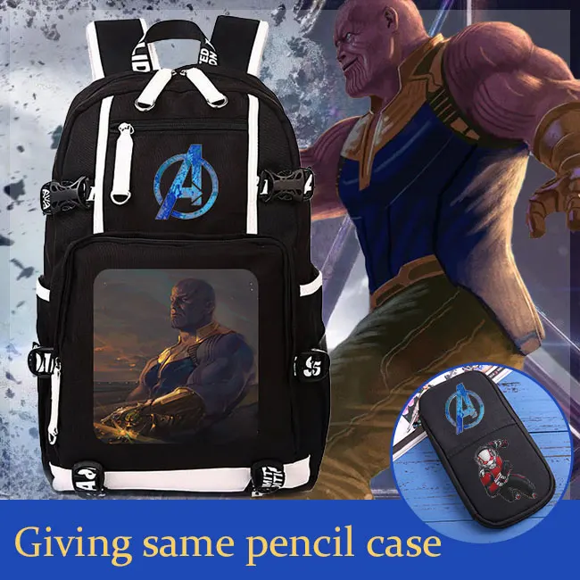 Фото Marvel Мстители эндгейм бесконечный рюкзак танос холщовый силовой мешок Марвел