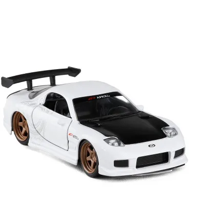 Моделирование 1:32 Mazda 1993 RX-7 модифицированный купе металлическая машина модель, детская игрушечная дверь и оттягивающаяся назад модель автомобиля - Цвет: Белый