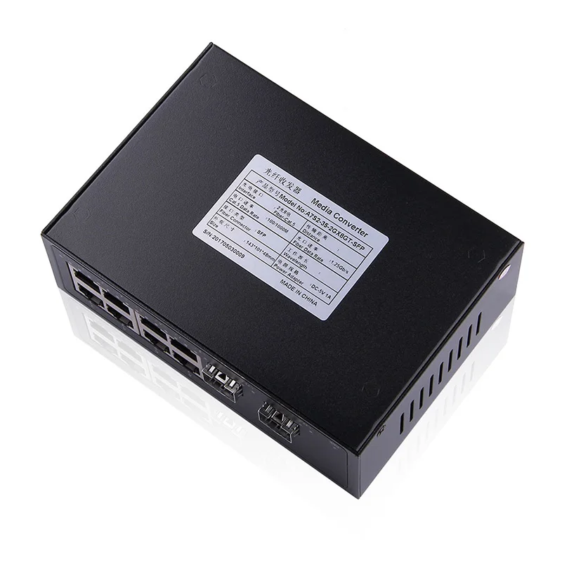 10 Порты и разъёмы Неуправляемый коммутатор gigabit ethernet (2x SFP слотов + 8X RJ45 Порты) plug and