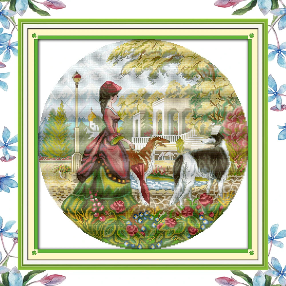 NKF леди и собака фигура стиль вышивка крестиком Рождественский чулок узоры