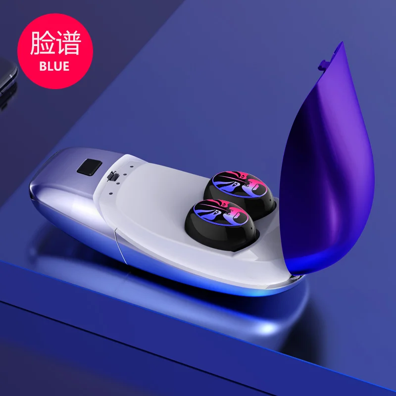 Тёмно-синий TWS, настоящие беспроводные наушники, Bluetooth 5,0, Ipx5, водонепроницаемые, Hi-Fi, стерео, гарнитура, Bluetooth, наушники с зарядкой, чехол для телефона - Цвет: Тёмно-синий