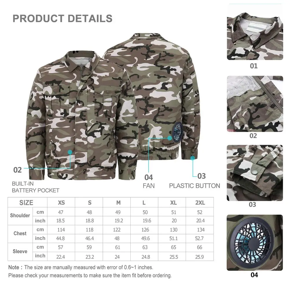 

Newly Unisex Workwear Jacket Clothes Equipped Cooling Fan for Summer Outdoor Air-Conditioned DO99