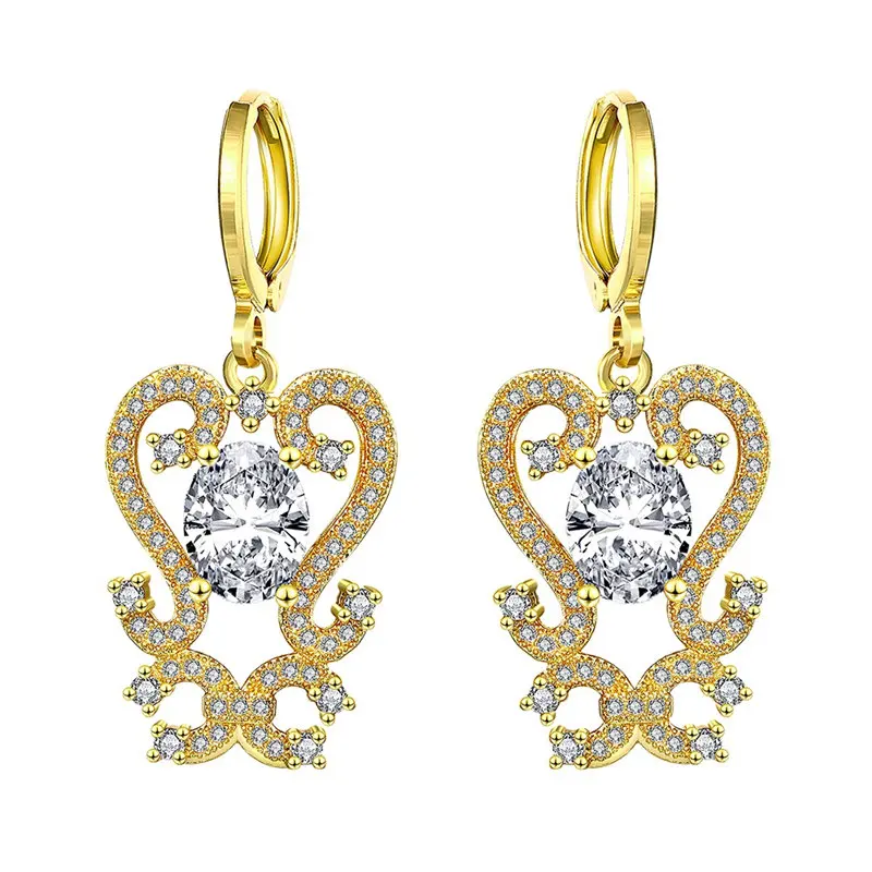 Классические женские Нерегулярные золотистые серьги-подвески/Розовый