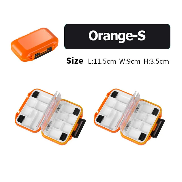 Orange-s Новинка, коробка для рыболовных снастей, водонепроницаемая двухсторонняя приманка, крючки для хранения, коробки для ловли карпа, рыболовные принадлежности, 12-30 отсеков - Цвет: Orange-s