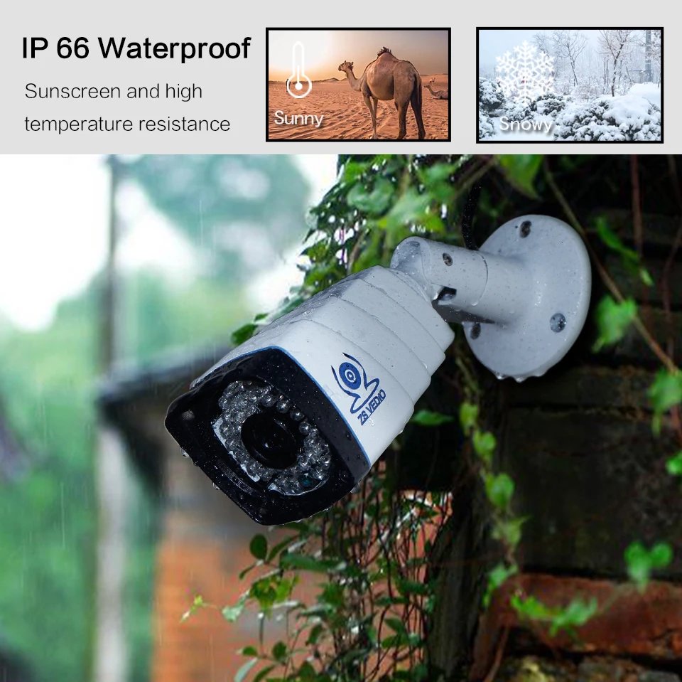 ZSVEDIO наблюдения Камера s ip-камера открытый 720 P аудио Металл 36 шт. светодиодов onvif