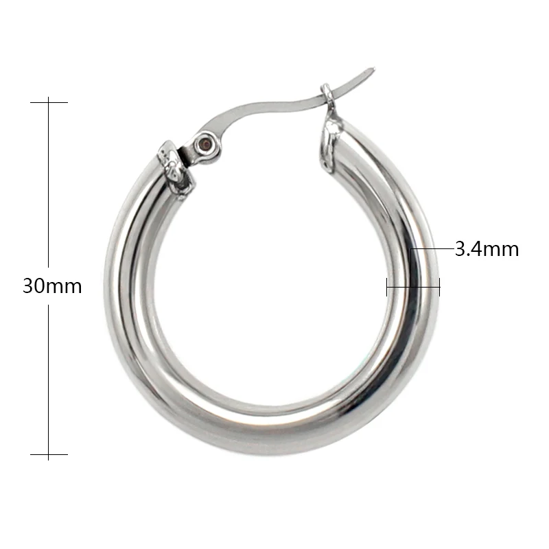 New Arrival Circular Hoop Earrings Smooth Exaggerated Steel Color Jewelry for Office Lady Boy Present | Украшения и аксессуары