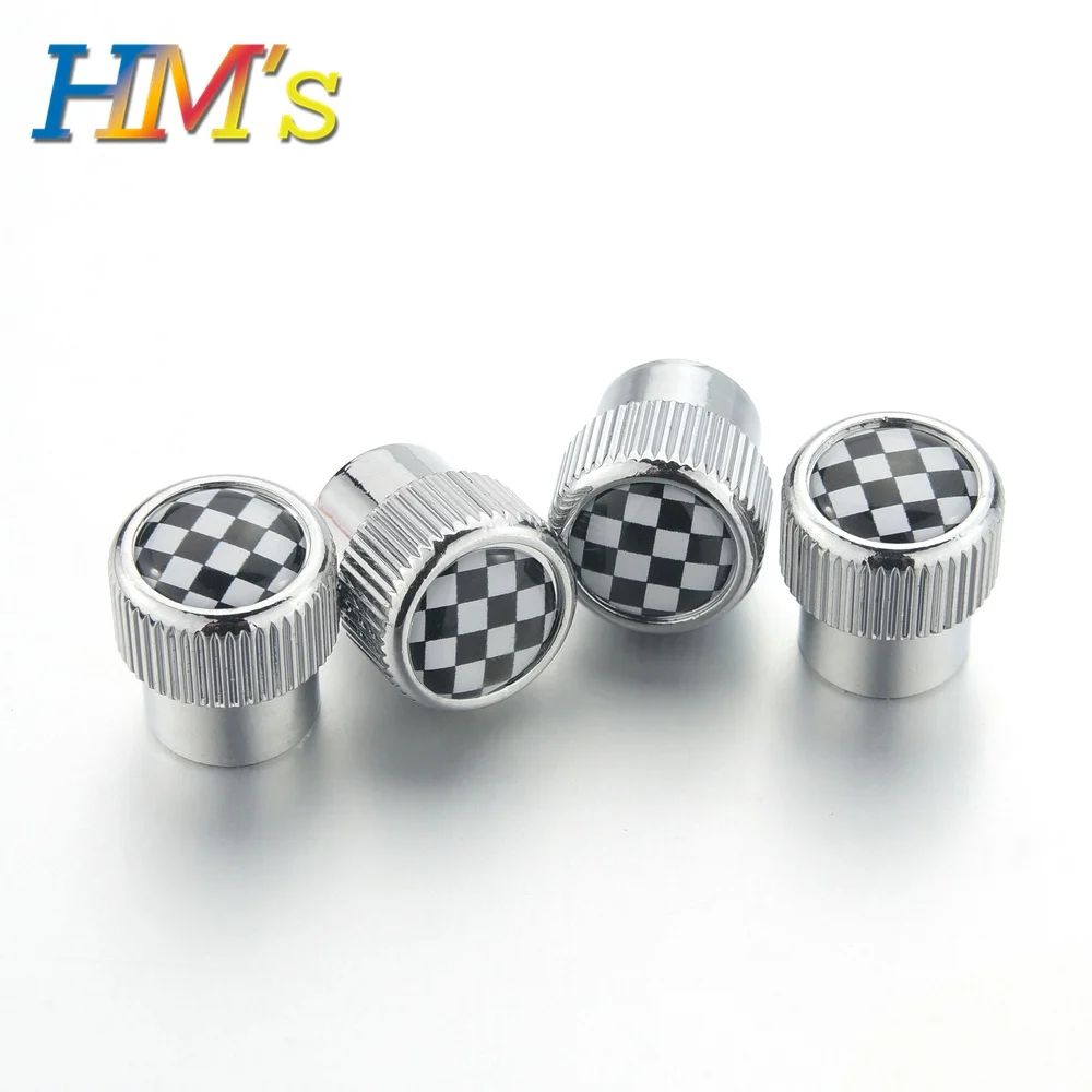 SilverChecker Для MINI Countryman ClubmanR50 R52 R53 R55 R56 R57 R58 R59 R60 R61 F54 F55 F56 F57 F60 автомобиля клапан Кепки для MINI Cooper S One - Цвет: SilverChecker