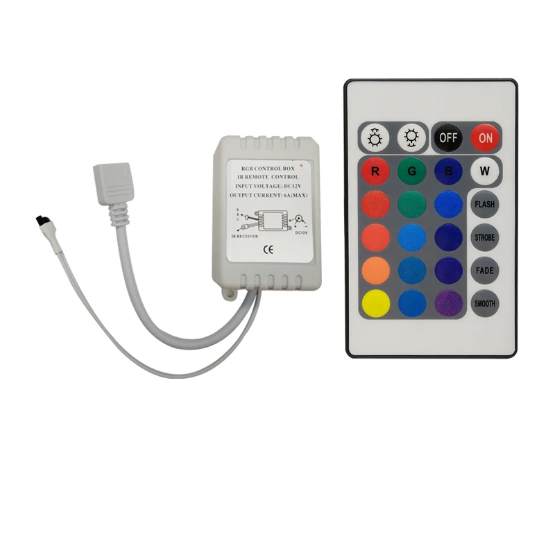 24keys controller ИК пульт дистанционного управления 12 В постоянного тока 2 порта управления ИК 24 клавиши 44 клавиши мини беспроводной диммер Управление для 5050 3528 RGB светодиодный светильник полосы - Испускаемый цвет: 24keys controller