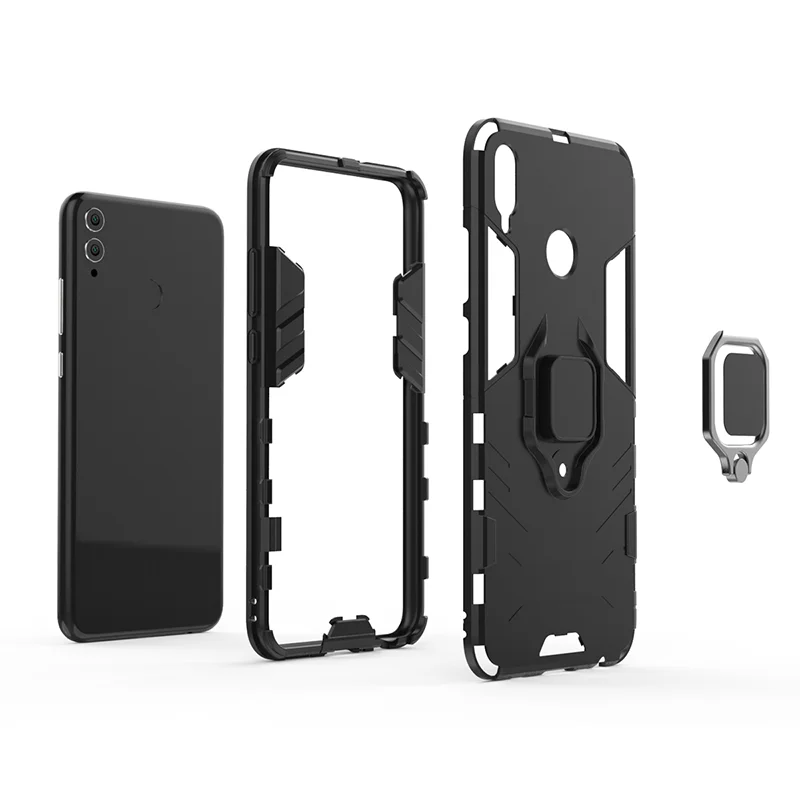 Автомобильный держатель для телефона Honor 8x10 Lite противоударный чехол с кольцом Play