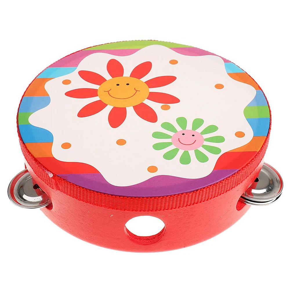 SEWS ТАМБУРИН колокольчик Handld деревянные ударные инструменты для детей красный +