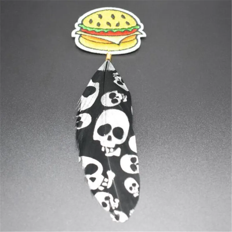 Женская одежда для мальчиков с вышивкой железные нашивки ним гамбургер череп