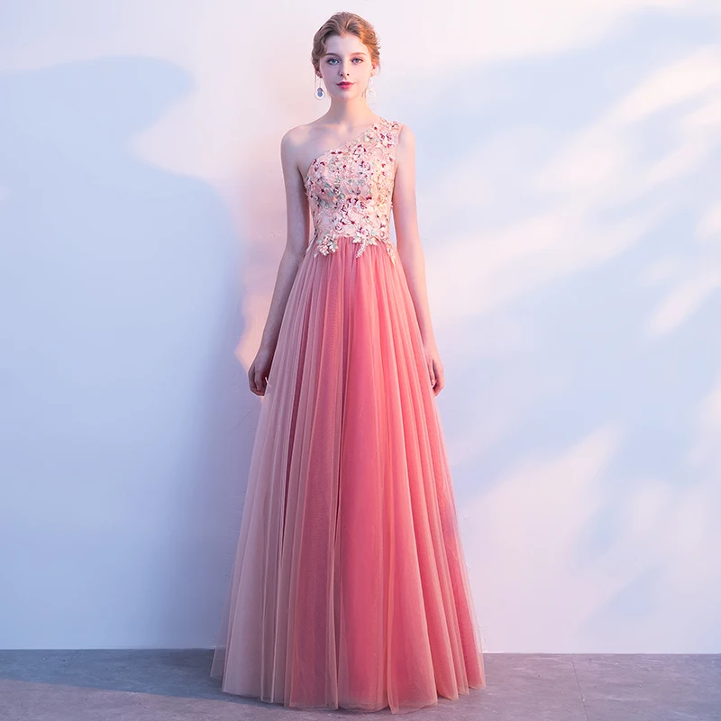 Вечернее длинное платье на одно плечо вечернее TS644 2019 | Свадьбы и торжества