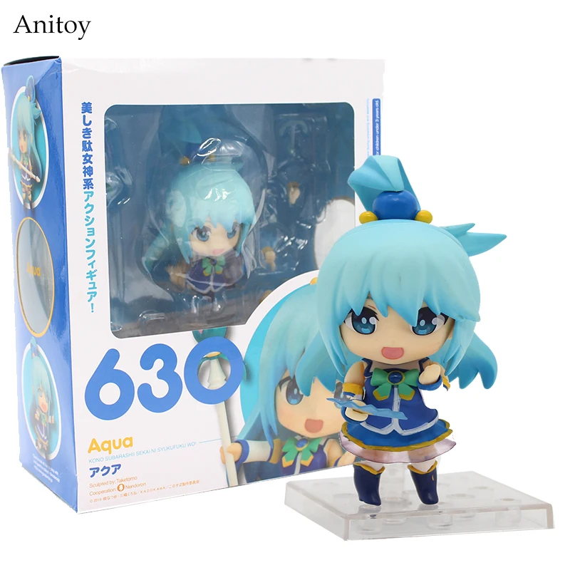 Подарите чудесный мир с благословениями KonoSuba Aqua Nendoroid 630 1/10 Масштаб ПВХ фигурка Коллекционная модель 10 см