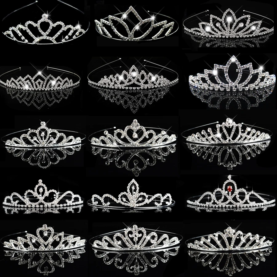 

Princess Crystal Tiaras and Crowns Headband Kids Girls Prom Show Crown Bridal Wedding Party Accessories Hair Jewelry ornaments