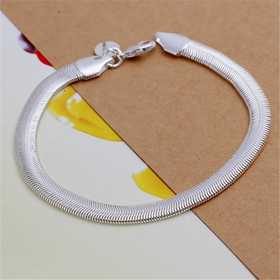 H164 6MM Серебряная цепочка, изысканный витой браслет, модная цепочка с подвесками для женщин и мужчин, одноцветная, для свадьбы, Милые простые модели ювелирных изделий, H207 - Окраска металла: H164 6MM