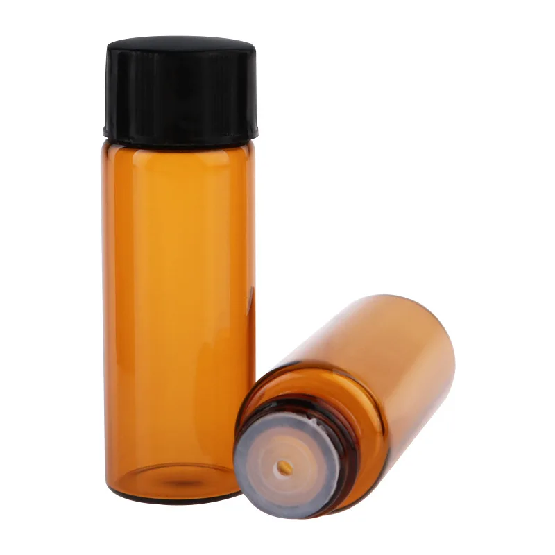 Dark Brown Bottle Бутылка для многоразового использования эфирного масла стеклянная мини 5 емкости для косметики мл пластиковая крышка пустой сосуд для эфирных масел вилка с отверстием 50 шт./партия - Цвет: Dark Brown Bottle