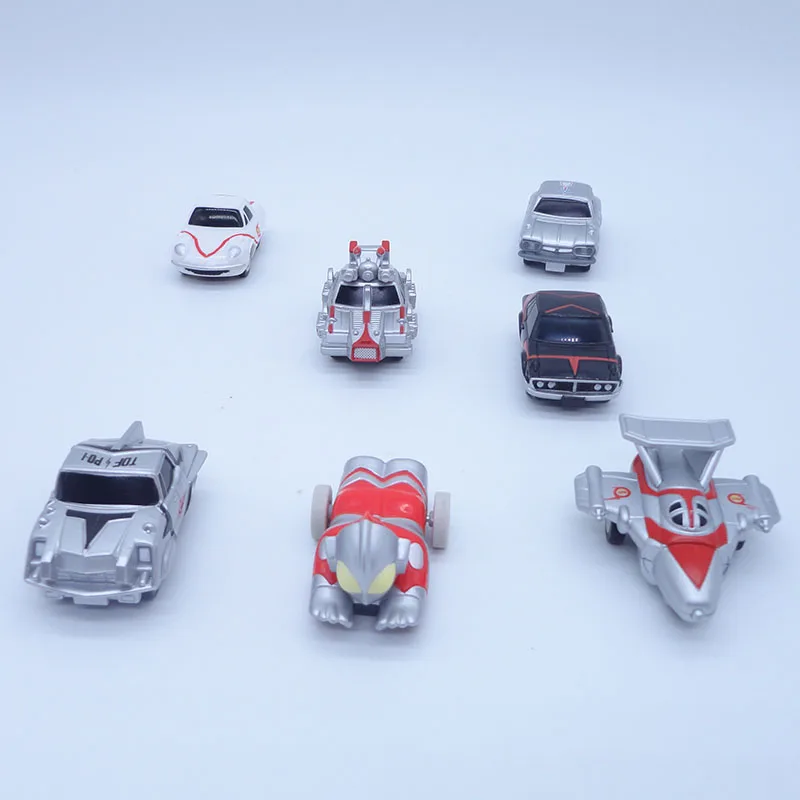 Аниме 1/16 Масштаб Окрашенные фигурки Ultraman тачки 7 шт./компл. мини Экшн инерционные