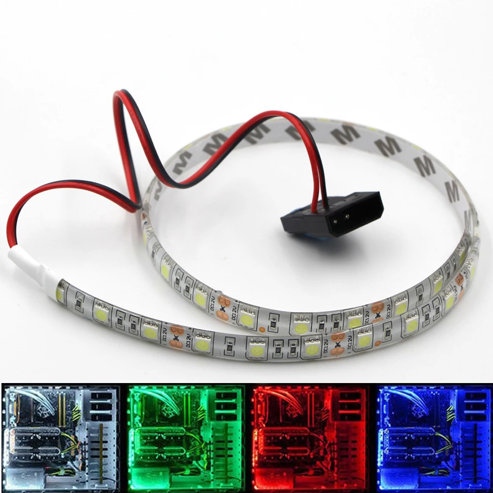 Светодиодная лента 5050 RGB для ПК компьютерный корпус клейкая Полоса света SATA