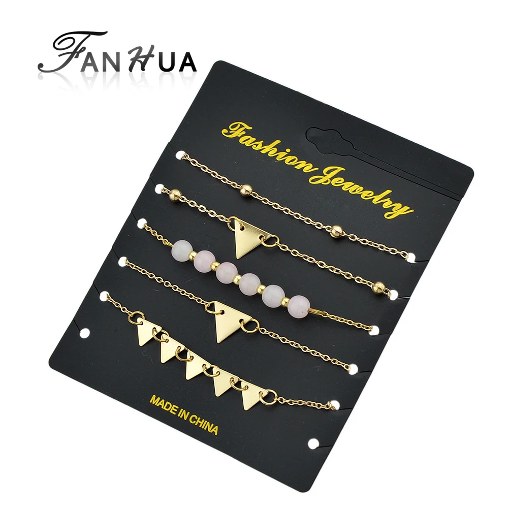 Fanhua 5 шт./компл. чешские ювелирные изделия этнический золото Цвет Браслеты