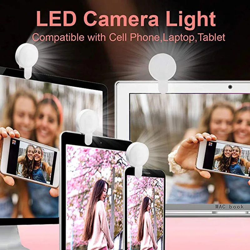 9 Led камера лампа Мобильный телефон Смартфон перезаряжаемый кольцевой свет мини селфи huawei Xiaomi Iphone samsung белый цвет