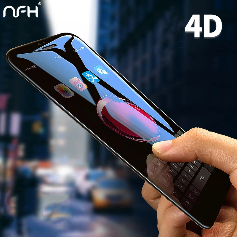 NFH 4D стекло для iPhone 8 Plus защита экрана круглый изогнутый край Премиум закаленное