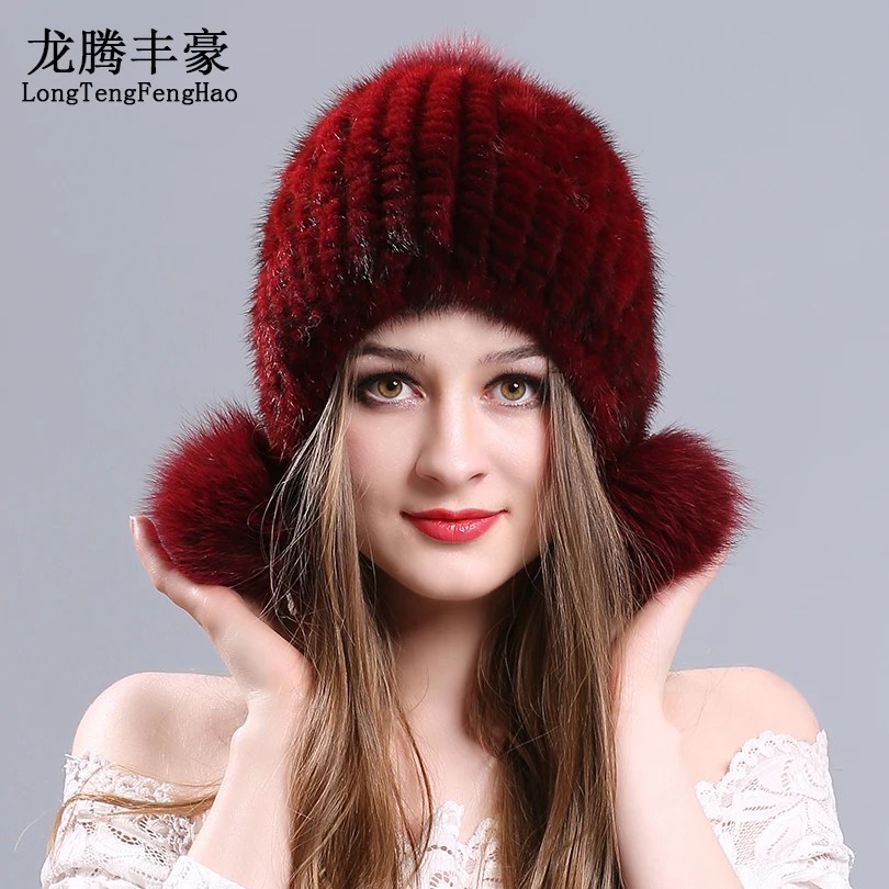 Женская Зимняя Шапка бини из 100% натурального меха норки|mink fur hats|fur hatreal mink hat |