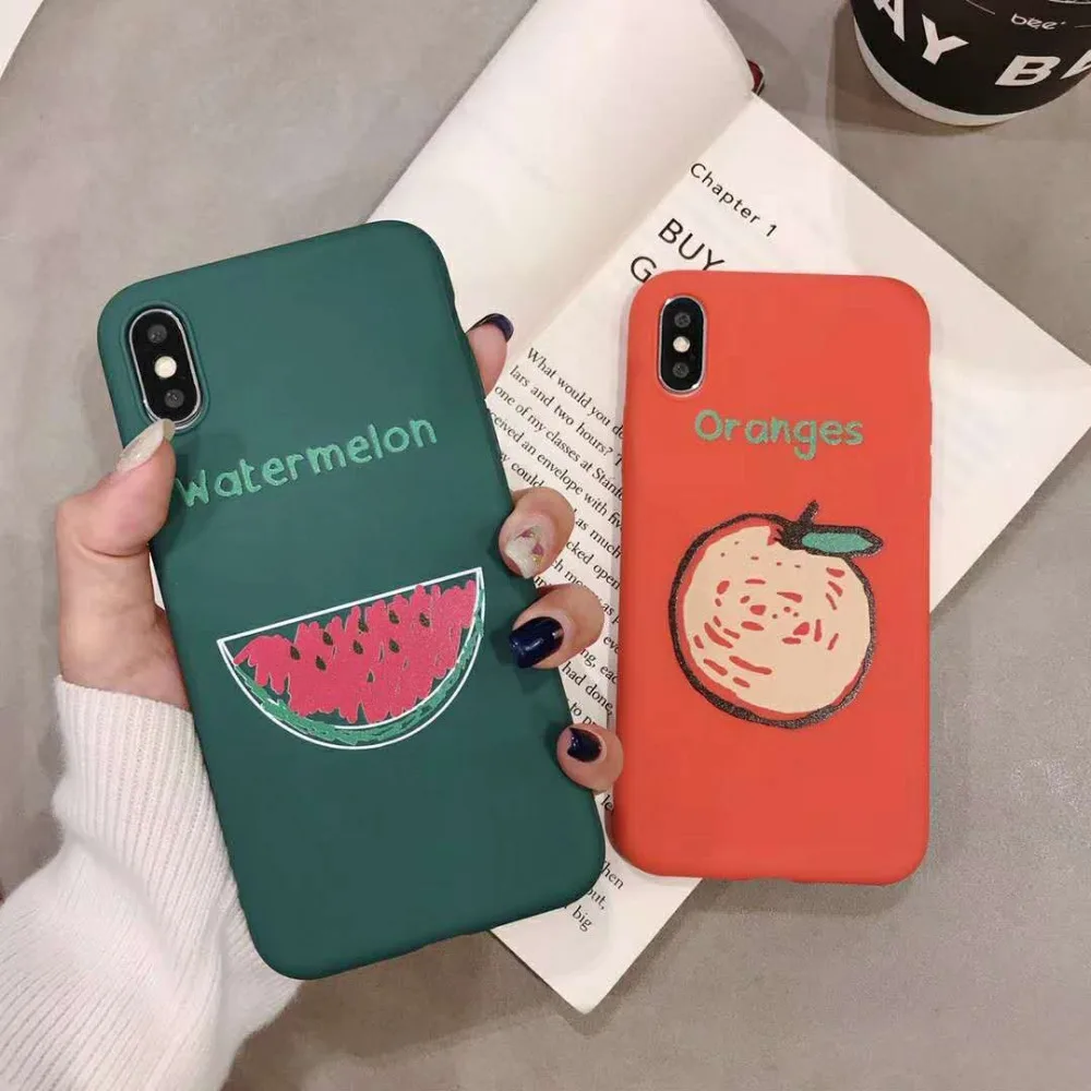 Модный чехол для телефона из ТПУ с фруктовым арбузом оранжевым лимоном iPhone 7 8 Plus XR
