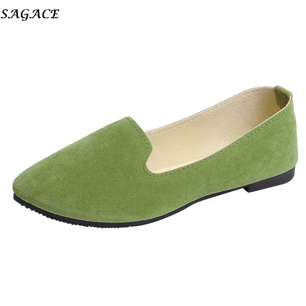 Женские нескользящие туфли SAGACE плоская подошва модные удобные лоферы