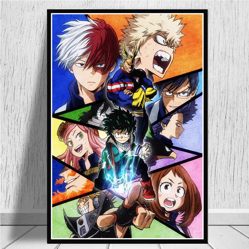 Плакатный принт Boku No Hero Academy Japan аниме, комикс фильм картина маслом картинка на холсте на стену картинки для гостиной домашний декор