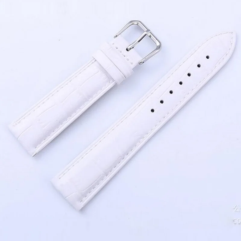 Ремешок для часов из натуральной кожи прочный черный коричневый белый розовый