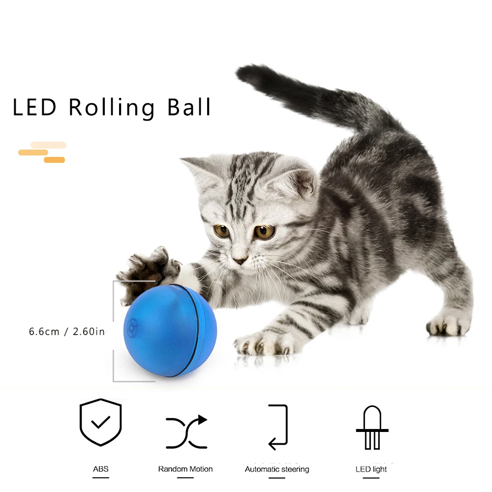 Забавный питомец кошка играющая Игрушка катящийся мяч Led красный свет движение
