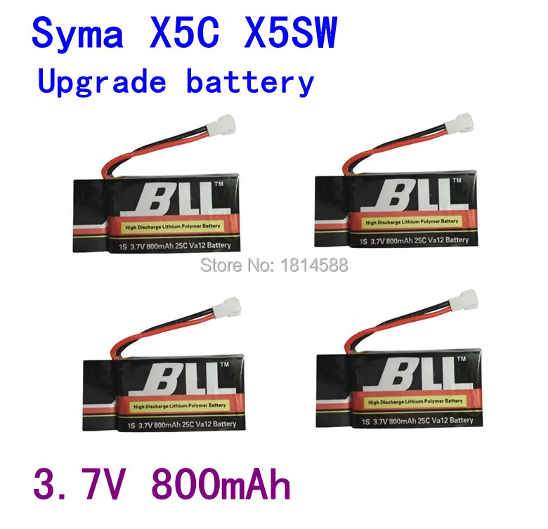 

4PCS 800mAh Battery For Syma X5 X5C X5SC X5SW V931 H5C CX-30 CX-30W SS40 FQ36 T32 T5W H42 Quadcopter Spare Parts