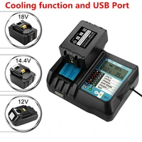 14 4v18v 3 5a li ion battery lcd screen charger for makita 14 4v18v bl1830 bl1815 bl1430 dc14sa dc18sc dc18rc with usb port