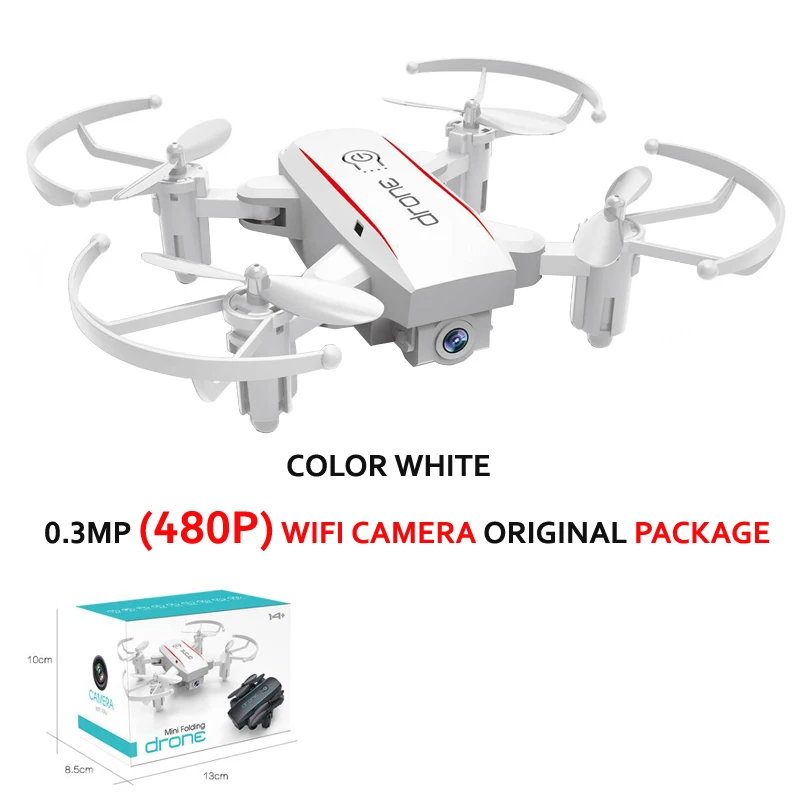 0.3mp white original HY 1601 мини Дроны с камерой HD 720P Квадрокоптер Дрон складной в реальном времени видео Безголовый wifi FPV Квадрокоптер RC вертолеты - Цвет: 0.3mp white original