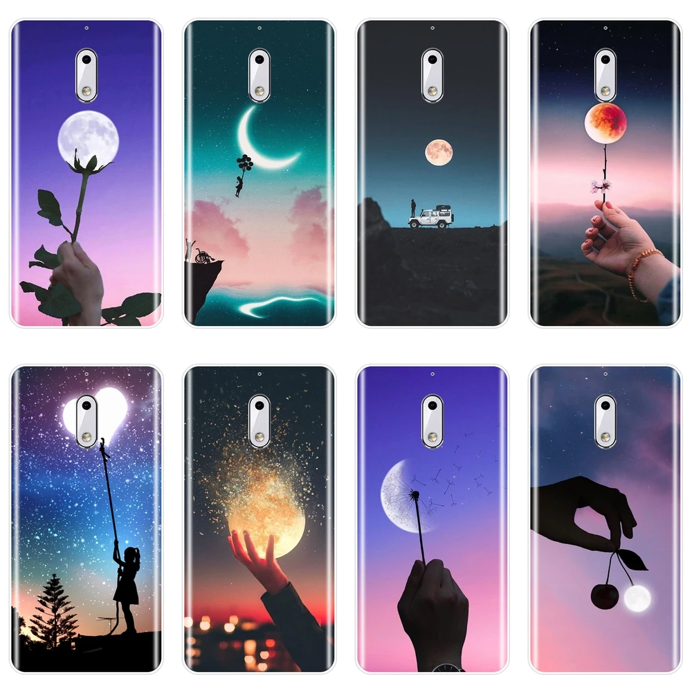 Мягкий силиконовый чехол из ТПУ для Nokia X6 7 Plus Забавный 8 6 5 3 2 1 со звездой луной